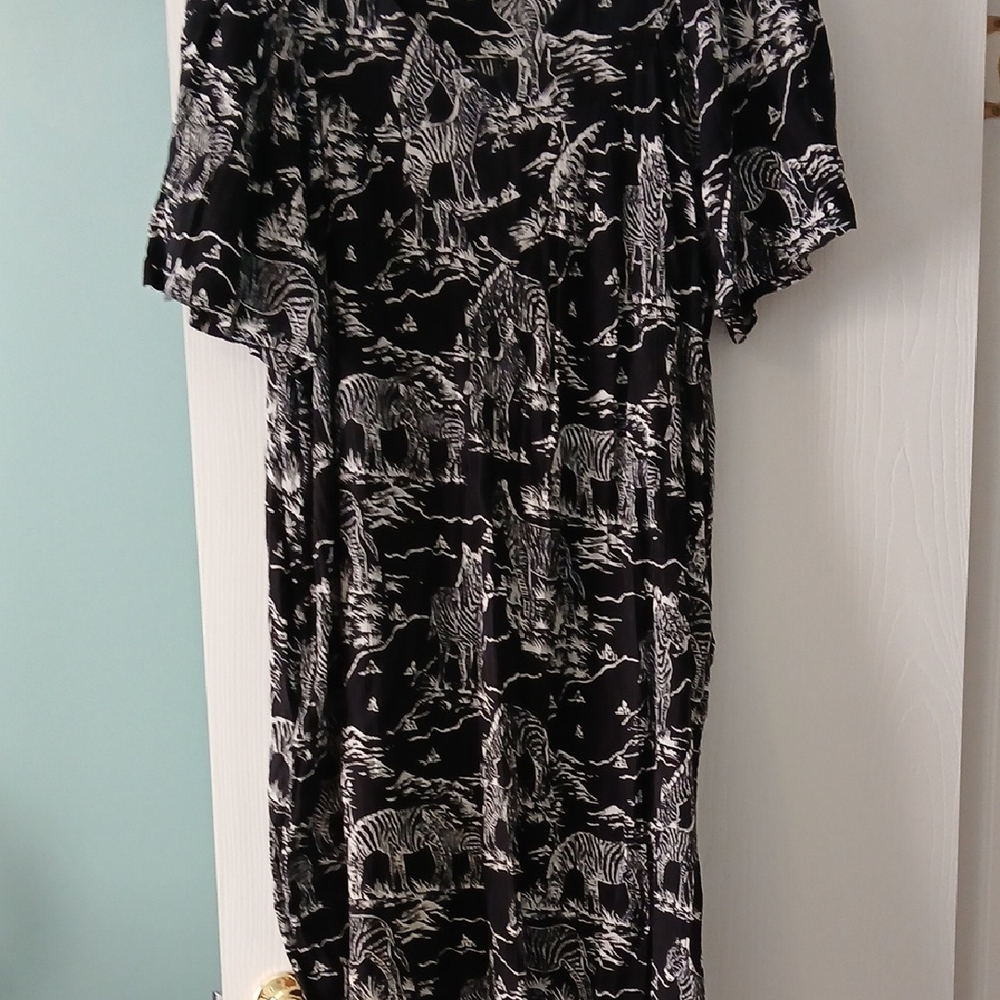 Black and White Zebra Print House Dress